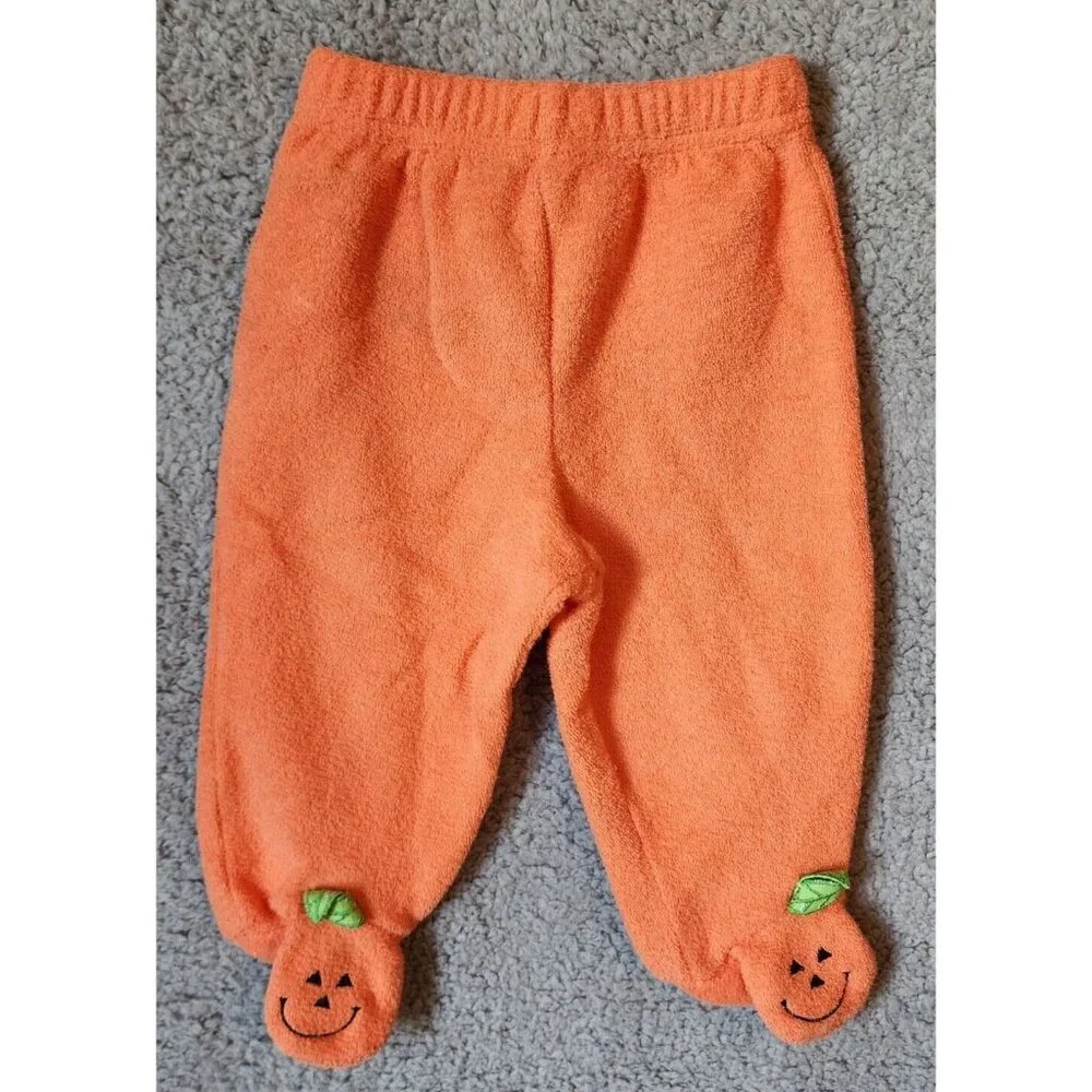 Target‎ Baby 2 Piece Outfit Set Hoodie/Footie Pants Terrycloth Lil Pumpkin Sz 6M